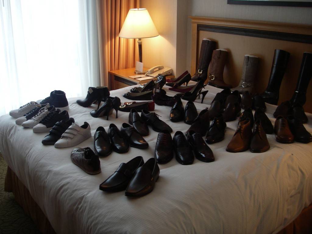 Bed of shoes