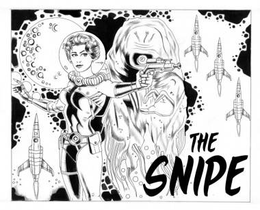 spacegirl and alien illustration for The Snipe News
