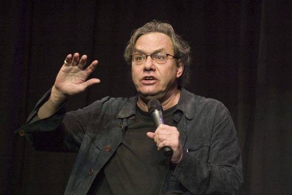 Lewis Black performing live.