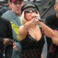 Lady Gaga singing during the 2009 MuchMusic Video Awards soundcheck