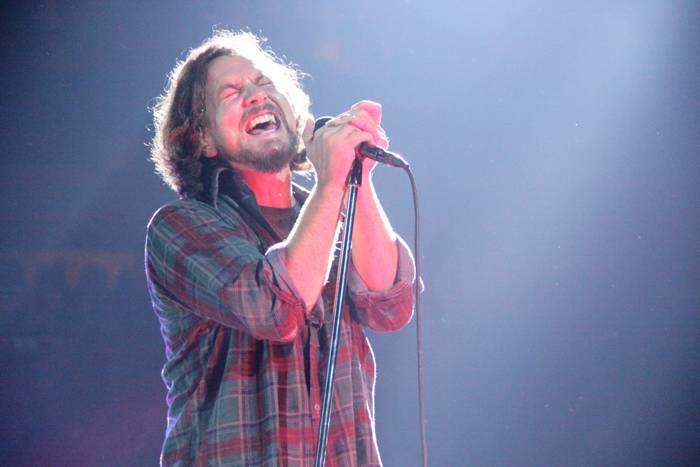 Eddie Vedder with Pearl Jam in Vancouver concert photo