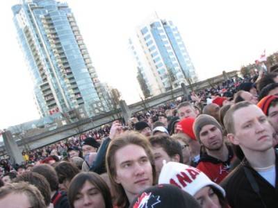 The crowd at The Colbert Report Vancouver 2010 Winter Olympics. Rachel Fox photo