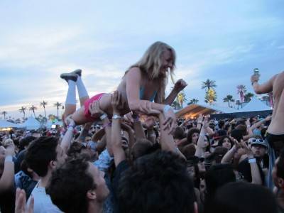 Crowd Surfing during Phoenix at Coachella 2010