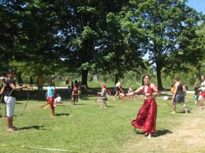 Hula hoopers at the Vancouver Folk Music Festival 2010. Ria Nevada photo