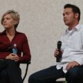 Jon and Kate Gosselin speaking at an event in 2008