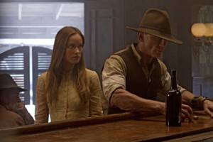 Olivia Wilde with Daniel Craig in Cowboys & Aliens.
