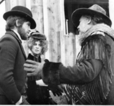 Warren Beattie, Julie Christie and Robert Altman on the set of McCabe & Mrs. Miller (1971).