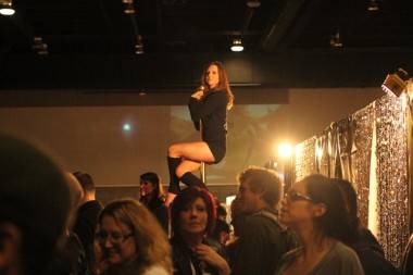 Pole dancer at the Taboo Naughty But Nice Show at the Vancouver Convention Centre, Jan 15 2010