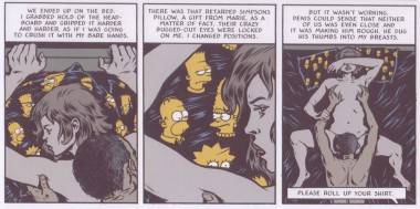 Three panels from the darkly erotic French graphic novel King of the Flies.