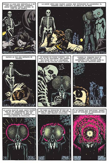 A page from the Fantagraphics graphic novel King of the Flies