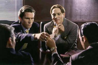 Scene from the 2000 movie American Psycho with Christian Bale. 