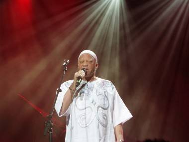 Salif Keita at the Vogue Theatre, Vancouver, April 2 2011. Rebecca Apostoli photo