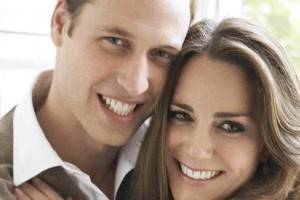 Prince William and Kate Middleton cuddle.