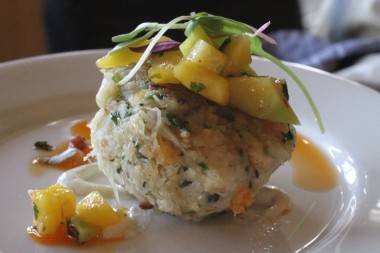 crabcake Perfect Pairings at the Boathouse, April 2 2011, part of the Vancouver Playhouse International Wine Festival.