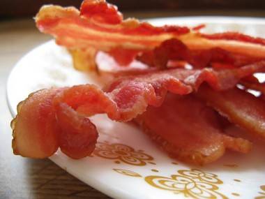 Strips of crispy bacon