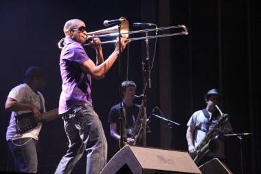 Trombone Shorty and Orleans Avenue at the Vogue Theatre, Vancouver, May 27 2011. Robyn Hanson photo