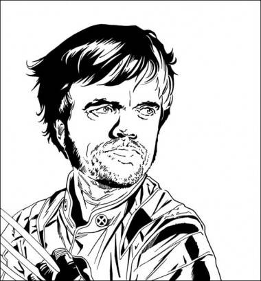 Brandon Bird drawing of Peter Dinklage (Game of Thrones) as Wolverine.