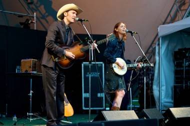 Gillian Welch with David Rawlings at the Vancouver Folk Music Festival July 15 2011. Christopher Edmonstone photo