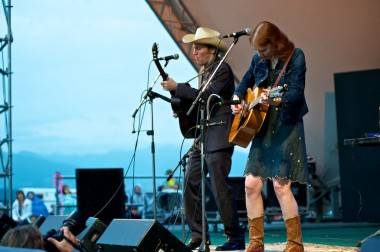 Gillian Welch and David Rawlings performing at Vancouver Folk Music Festival July 15 2011. Christopher Edmonstone photo