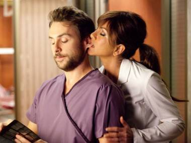 Charlie Day and Jennifer Aniston in Horrible Bosses