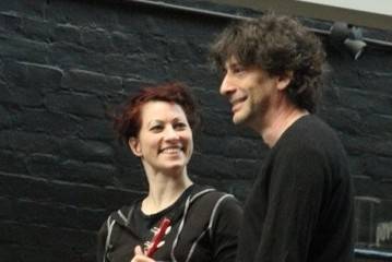 Amanda Palmer and Neil Gaiman at John Fluevog Shoes, Vancouver, Nov. 6 2011. Anja Weber photo