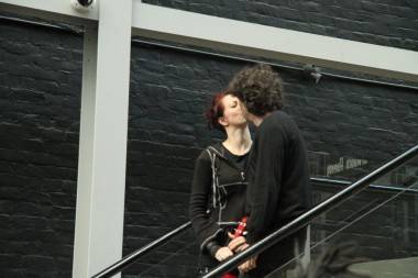 Amanda Palmer and Neil Gaiman at Fluevog Shoes, Nov 6 2011. Robyn Hanson photo