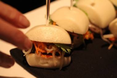 Pork and steamed bun sliders at Chinois restaurant photo