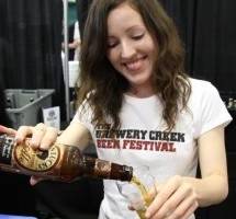 Girl pouring beer at VCBW 2011 photo