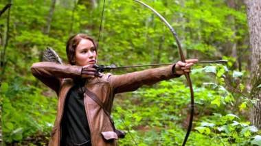 Jennifer Lawrence as Katniss Everdeen in The Hunger Games. 