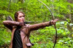 Jennifer Lawrence as Katniss Everdeen in The Hunger Games.