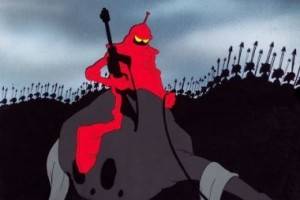 Peace, the killer robot in Wizards movie image