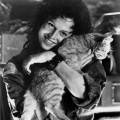Sigourney Weaver with Jones the Cat