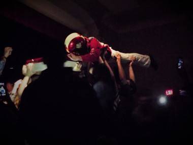 Nardwuar from the Evaporators at Ukrainian Hall, Nov 30. Katelyn Maki photo.