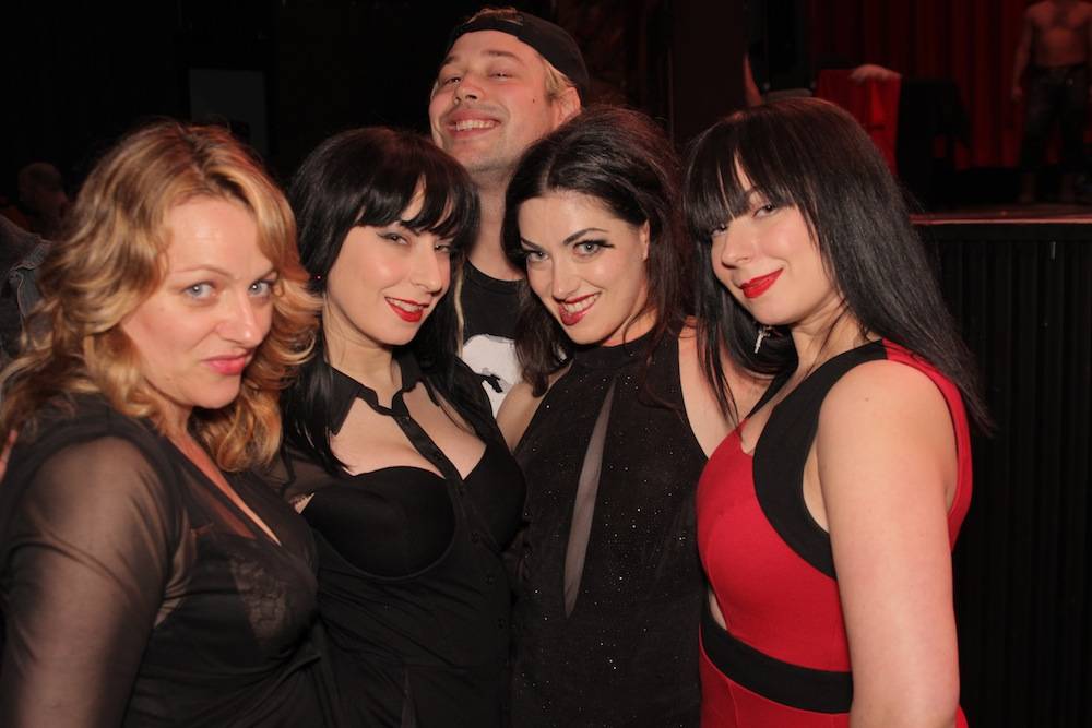 Corinne Lea, Sylvia and Jen Soska and Tristan Risk at Game of Thrones Burlesque at the Rio Theatre March 28 2014. Patrick Rooney photo.