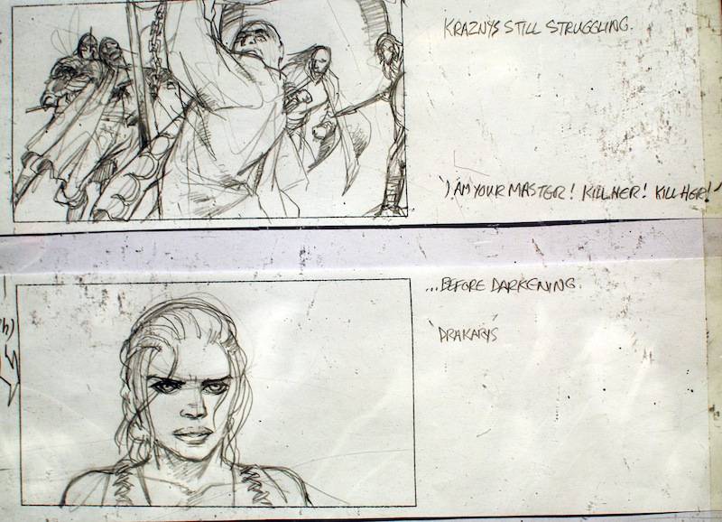 Storyboard from Game of Thrones, on exhibit at the PNE 2014. . Ryan Ingram photo.