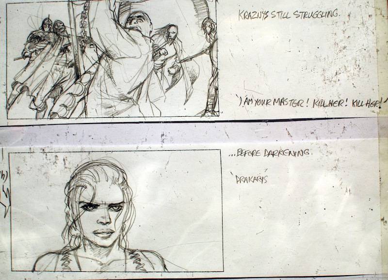 Storyboard from Game of Thrones, on exhibit at the PNE 2014. . Ryan Ingram photo. 