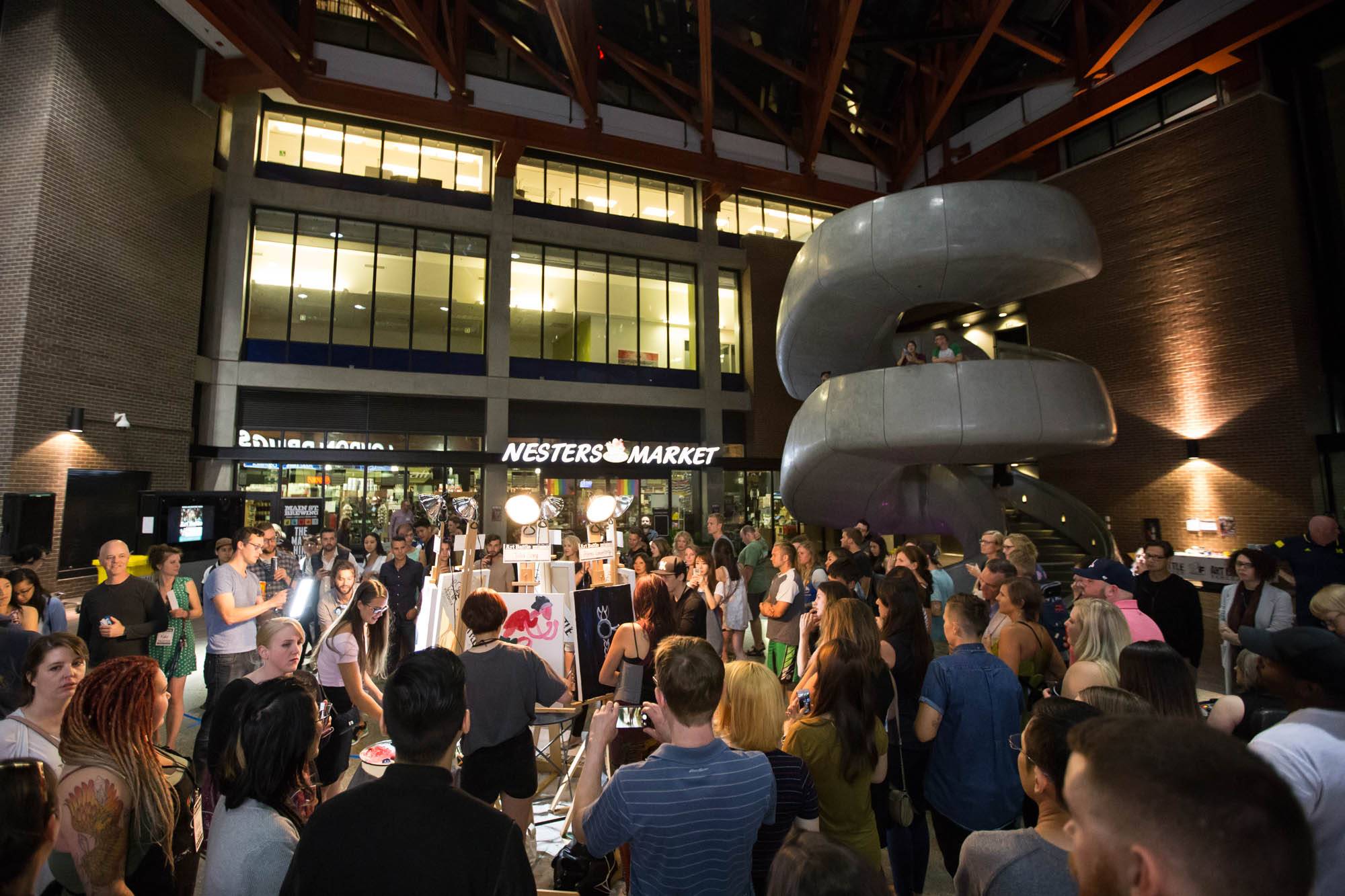 Art Battle Vancouver at the Woodward's Atrium, Vancouver, Aug 26 2017. Kirk Chantraine photo.