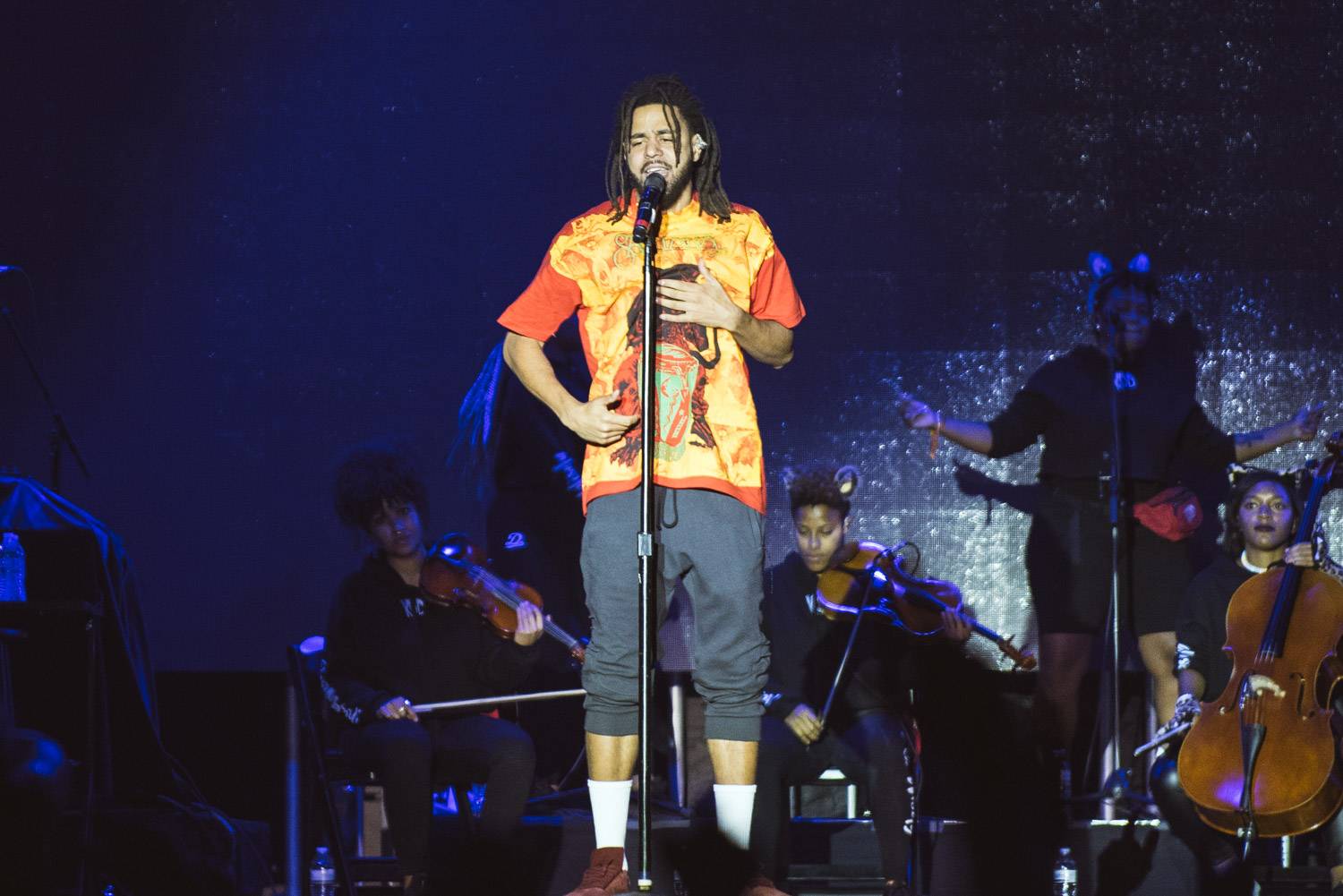 J Cole at the Bumbershoot Music Festival 2018 - Day 2. Sept 1 2018. Pavel Boiko photo.